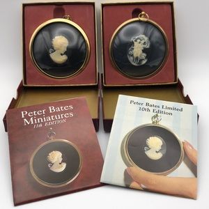 Vintage Peter Bates Framed Cameos Nymphs & Lady in Cameo